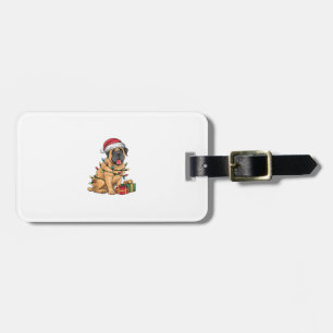 Etiqueta Para Maletas Xmas Iluminando Santa Hat España Mastiff Perro Cri