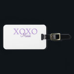 Etiqueta Para Maletas Xoxo el día de San Valentín añadir nombre púrpura<br><div class="desc">diseño hermoso</div>