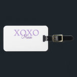Etiqueta Para Maletas Xoxo el día de San Valentín añadir nombre púrpura<br><div class="desc">diseño hermoso</div>