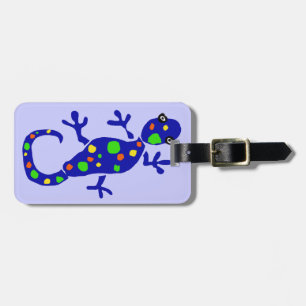 Etiqueta Para Maletas XX dibujo animado primitivo del arte del Gecko
