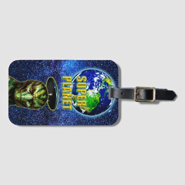 Etiqueta Para Maletas YA ESTÁN AQUÍ - Colección de diseño REPTILIANO (Anverso horizontal)