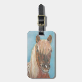 Etiqueta Para Maletas yegua de castaño con jugo de caballo rubio