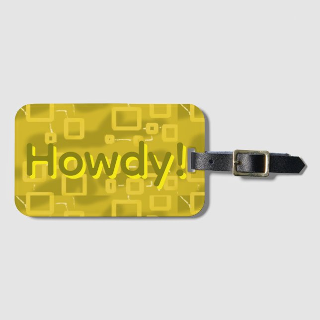 Etiqueta Para Maletas Yellow Geometric  (Anverso horizontal)