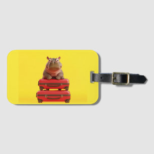 Etiqueta Para Maletas Yellow Hippo - Viajes divertidos