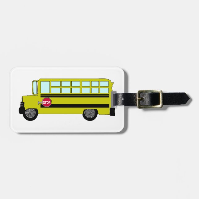 Etiqueta Para Maletas Yellow School Bus with Stop Sign (Frente Horizontal)