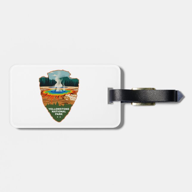 Etiqueta Para Maletas Yellowstone Grand Prismatic Spring Arrowhead (Atrás Horizontal)