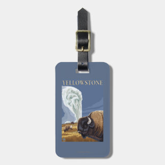 Etiqueta Para Maletas YellowstoneBison con fiel viejo