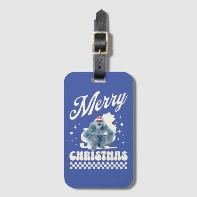 Etiqueta Para Maletas Yeti Divertido - Feliz Navidad (Anverso vertical)