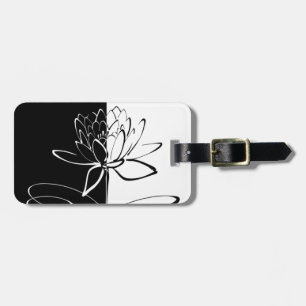 Etiqueta Para Maletas Yin Yang Black White Lotus Blossom