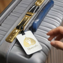 Etiqueta Para Maletas Yoga Studio Instructor Meditación Pose Bodhi Leaf