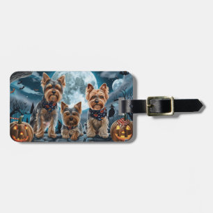 Etiqueta Para Maletas Yorkshire Terrier Halloween Spooky