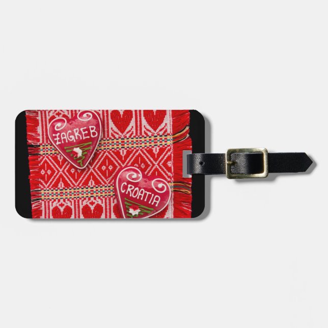 Etiqueta Para Maletas Zagreb Croacia Souvenir (Frente Horizontal)