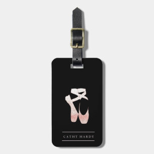 Etiqueta Para Maletas Zapatos de ballet suaves del rosa de la pendiente