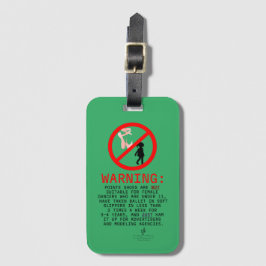 Etiqueta Para Maletas Zapatos de Puntillas Advertencia Tarjeta Verde Mar