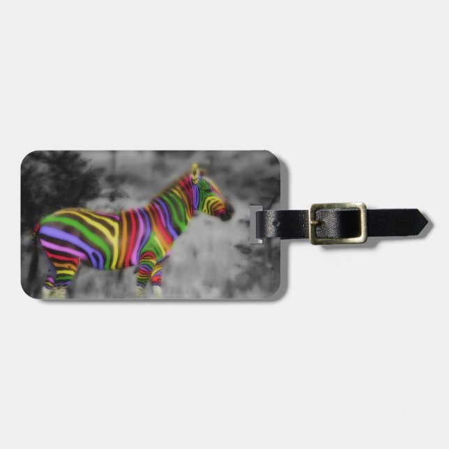Etiqueta Para Maletas Zebra arcoiris (Frente Horizontal)