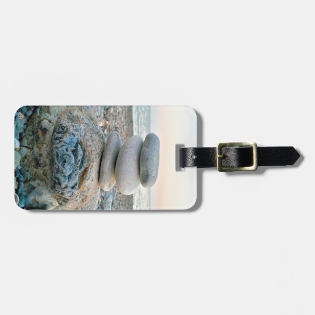 Etiqueta Para Maletas Zen Beach Stones (Frente Horizontal)