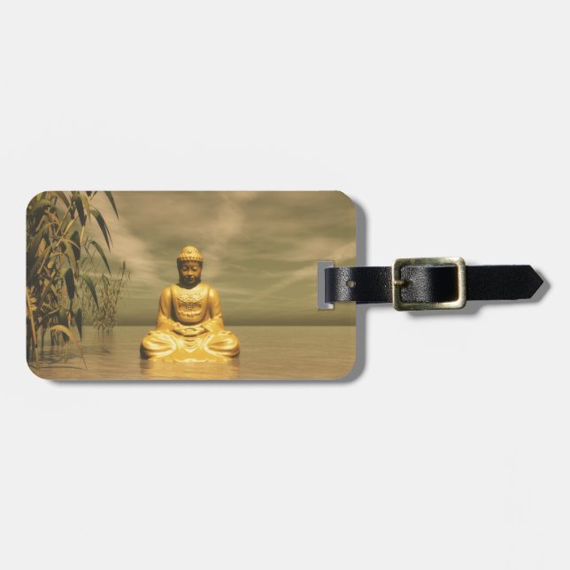 Etiqueta Para Maletas Zen Buda meditating (Frente Horizontal)