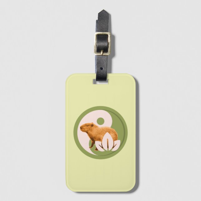 Etiqueta Para Maletas Zen Capybara Yin Yang (Anverso vertical)