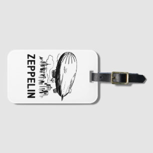 Etiqueta Para Maletas Zepelín Retro Vintage - Boceto de Dirigible