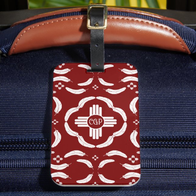 Etiqueta Para Maletas ZIa de plumas blancas (Anverso In situ 2)