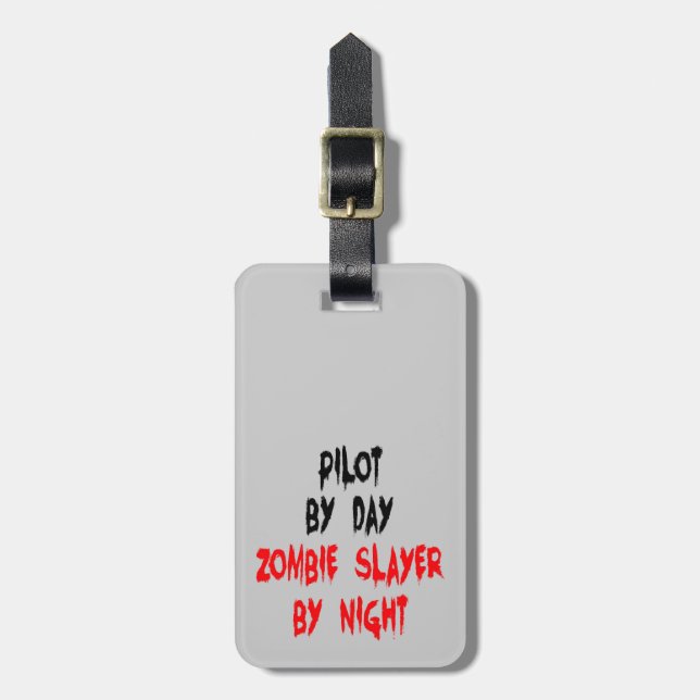 Etiqueta Para Maletas Zombie Slayer Pilot (Frente Vertical)