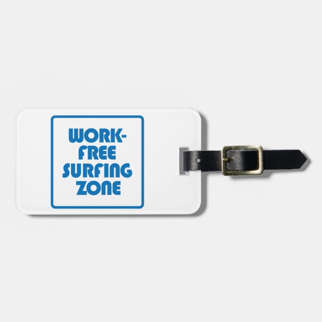Etiqueta Para Maletas Zona de Surfing libre de trabajo (Frente Horizontal)