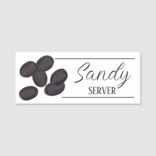 Etiqueta Para Nombres Aceitunas negras Kalamata Alimentos griegos medite (Anverso)