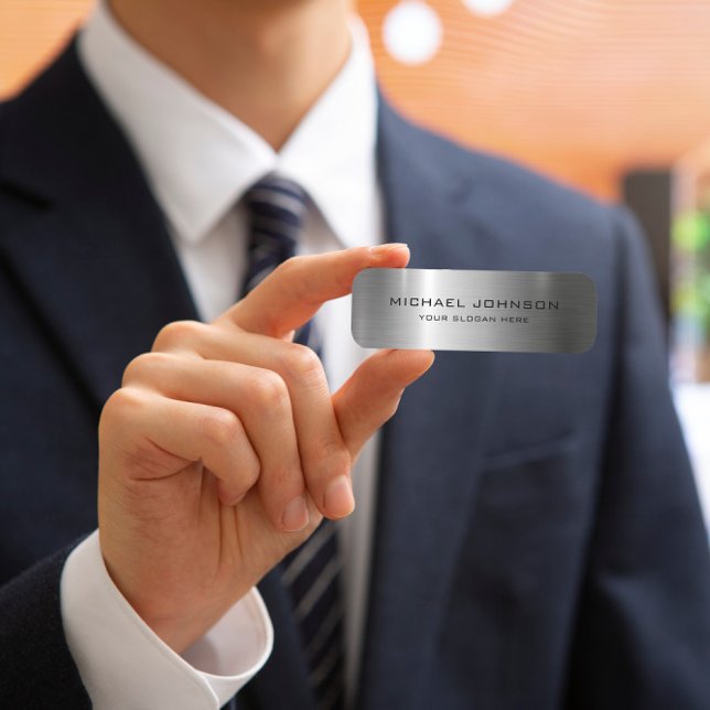 Etiqueta Para Nombres Acero inoxidable plateado Metalizado (Subido por el creador)