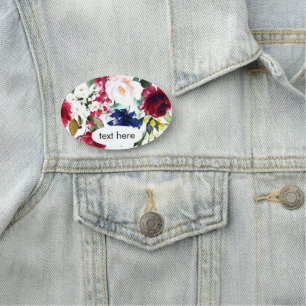 Etiqueta Para Nombres acuarela floral Classic Name Tag