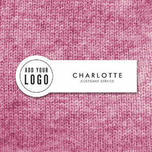Etiqueta Para Nombres Agrega tu logo Simple Moderno Negro y Blanco Prime