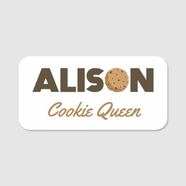 Etiqueta Para Nombres Alison cookie queen (Anverso)