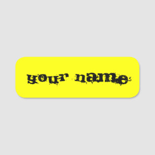 Etiqueta Para Nombres Amarillo Neón fluorescente brillante personalizado
