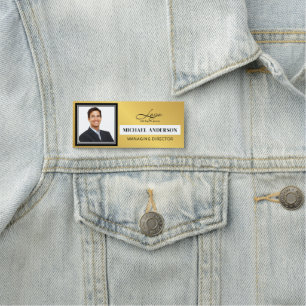 Etiqueta Para Nombres Añadir logotipo y foto a empleado profesional corp