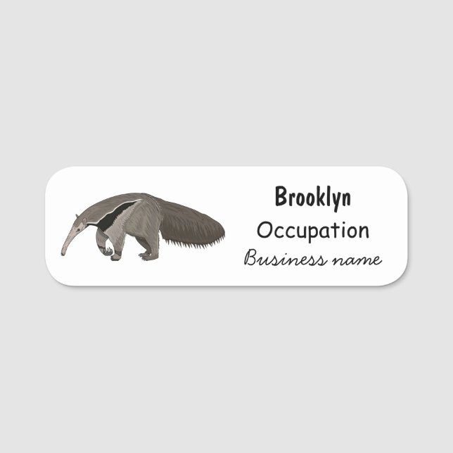Etiqueta Para Nombres Anteater personalizado ilustracion (Anverso)