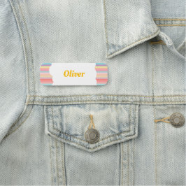 Etiqueta Para Nombres Arcoiris de divertida fiesta de cumpleaños invitad