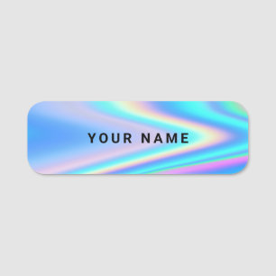 Etiqueta Para Nombres Arcoíris minimalista simple holográfico personaliz