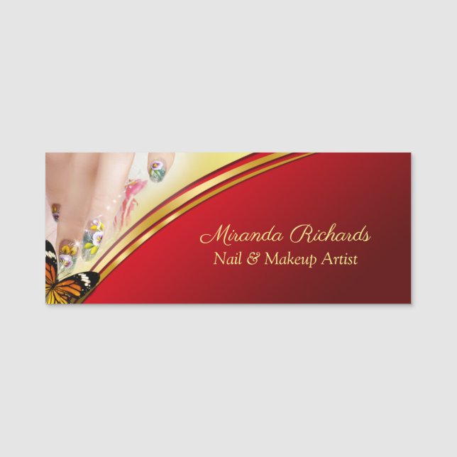 Etiqueta Para Nombres Artista profesional moderno de maquillaje de arte  (Anverso)