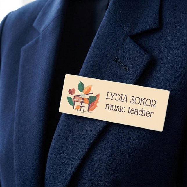 Etiqueta Para Nombres Artistic Autumn Piano Custom  (Subido por el creador)