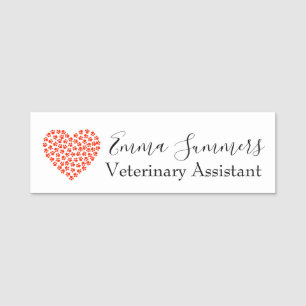 Etiqueta Para Nombres Asistencia Veterinaria Corazón de Garra