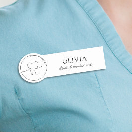 Etiqueta Para Nombres Asistente Dental Minimalista