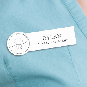 Etiqueta Para Nombres Asistente Dental Minimalista