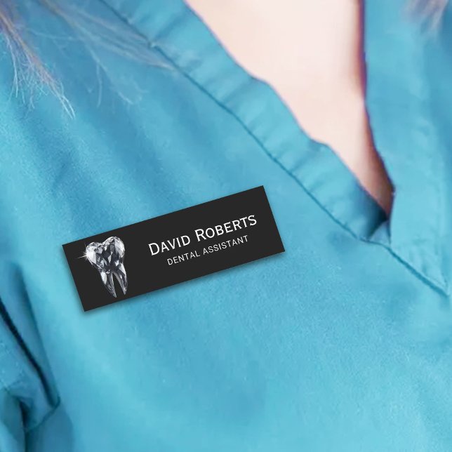 Etiqueta Para Nombres Asistente dental para diamantes modernos (Subido por el creador)