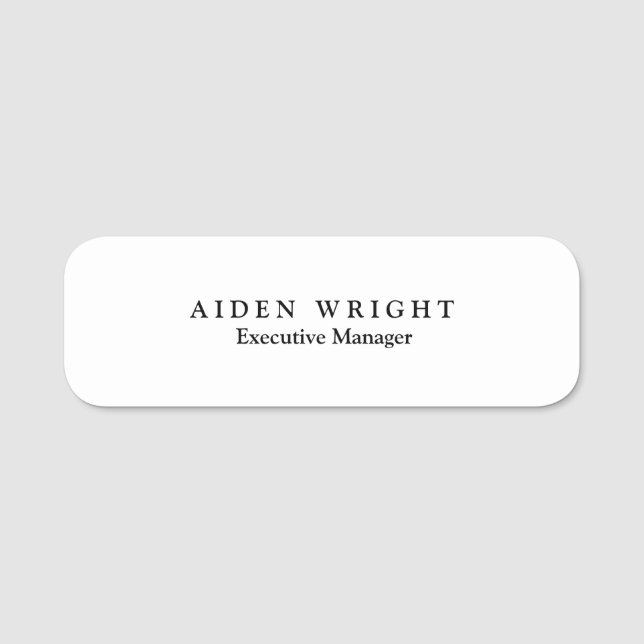 Etiqueta Para Nombres Atractivo y moderno estilo Minimalista blanco mode (Anverso)