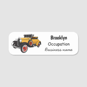 Etiqueta Para Nombres Auto amarillo clásico 1931
