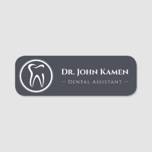 Etiqueta Para Nombres Auxiliar dental Logotipo de los dientes