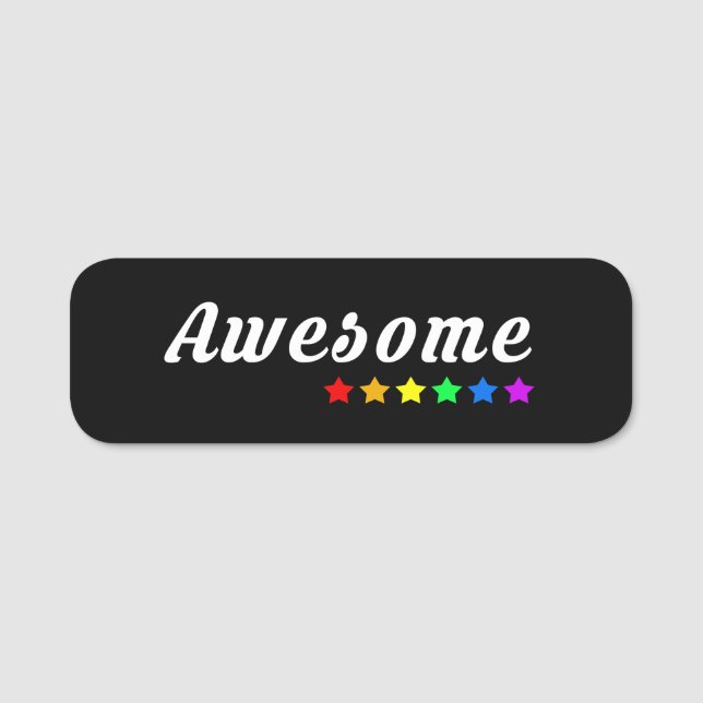 Etiqueta Para Nombres Awesome  | LGBTQ+ Pride  (Anverso)