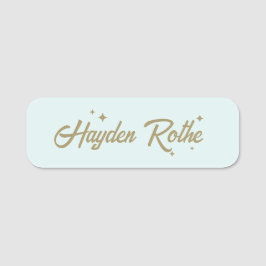 Etiqueta Para Nombres Azul Retro Pastel