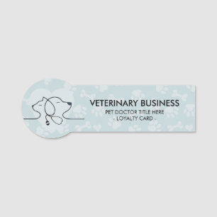 Etiqueta Para Nombres Azul Suave Veterinario Patas Corazón Lindo Perro G