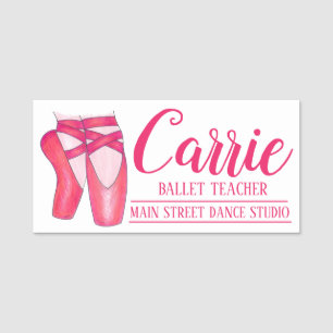 Etiqueta Para Nombres Ballet rosa Pointe Toe Shoe Ballerina Dance Studio