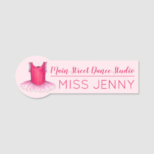 Etiqueta Para Nombres Ballet Tutu Pink Ballerina Dance Teacher Studio